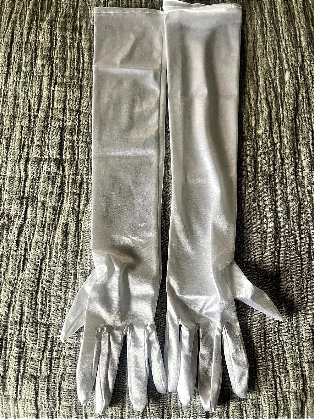 White Long Gloves Like New